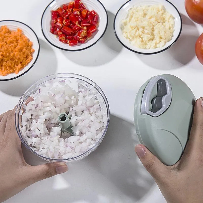 Mini Processador Triturador de Alimentos Manual - 3 Lâminas